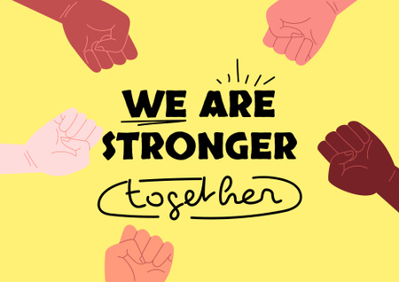 Stronger Together against Racism Poster B2 Horizontal Tasarım Şablonu