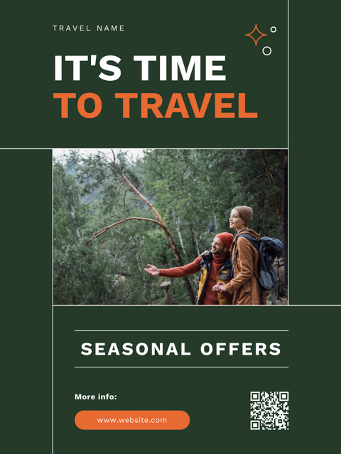 Seasonal Offer by Travel Agency Poster US Tasarım Şablonu