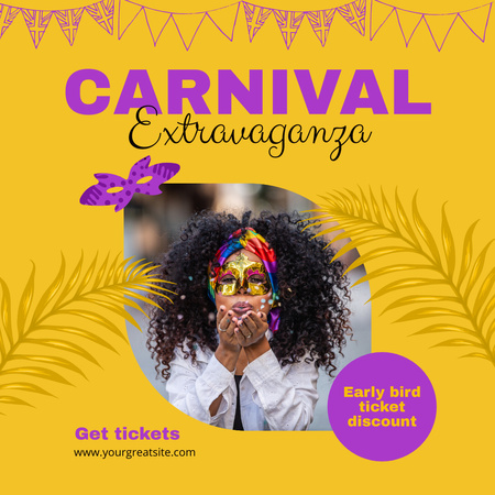 Värikäs Carnival Extravaganza -ilmoitus Animated Post Design Template