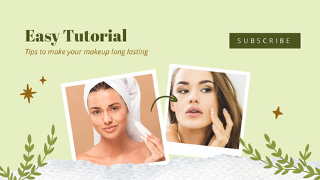 Designvorlage Einfaches Make-up-Tutorial für Youtube Thumbnail