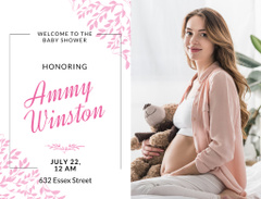 Baby Shower for Mother and Girl on Pink In Summer