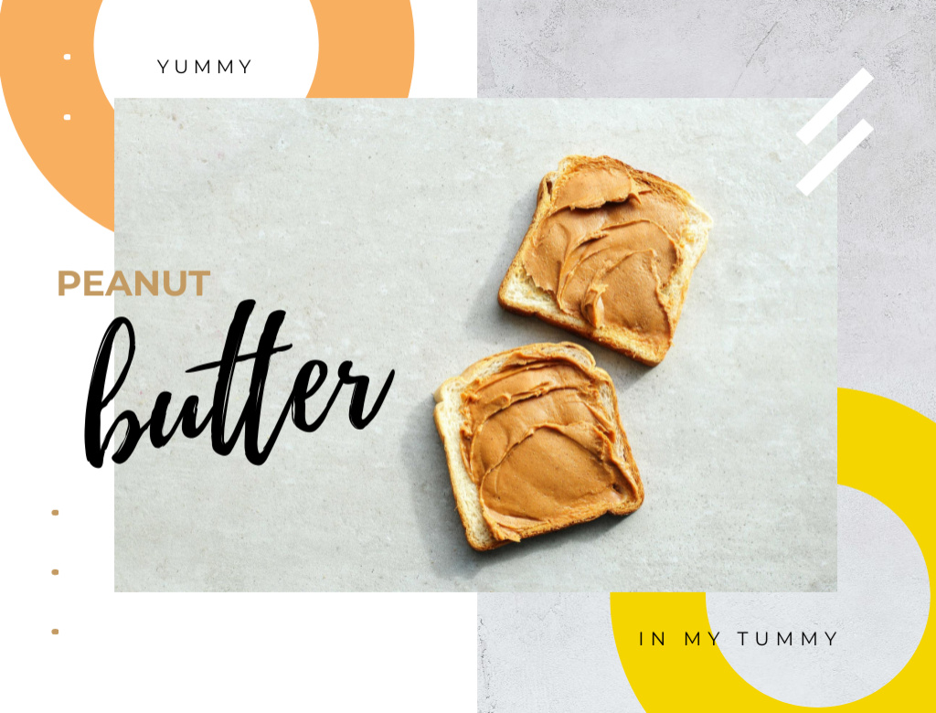 Yummy Toasts With Peanut Butter Postcard 4.2x5.5in tervezősablon