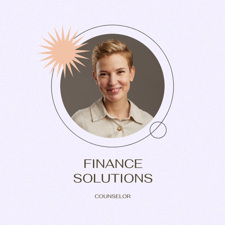 Smiling Woman Finance Counselor Instagram tervezősablon