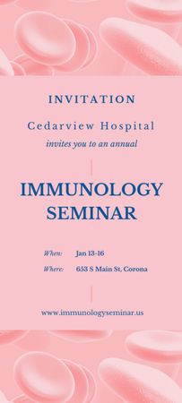 Ontwerpsjabloon van Invitation 9.5x21cm van Seminar over rode bloedcellen en immunologie