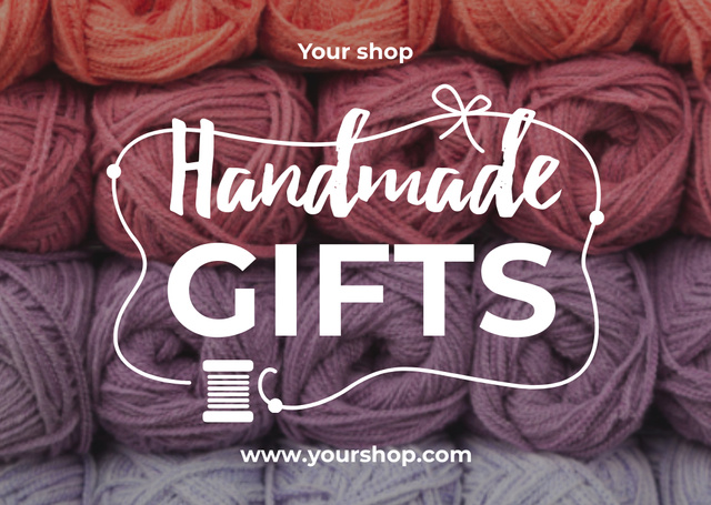 Platilla de diseño Handmade gifts Offer with Colorful threads Card