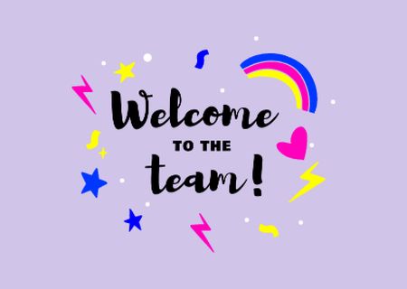 Bright Welcome with Rainbow and Stars Illustration Card Design Template