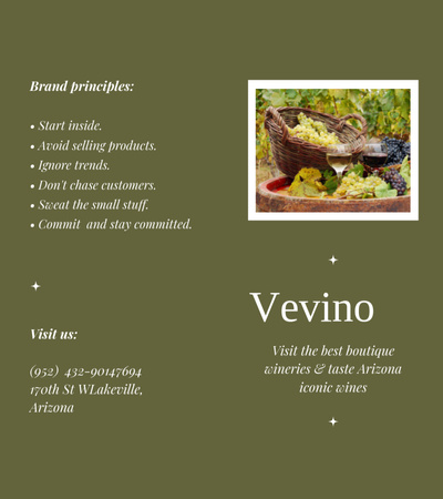 Wine Tasting Announcement with Farmer Brochure 9x8in Bi-fold Design Template