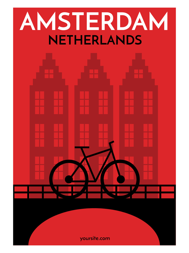 Explore Netherlands and Amsterdam Poster USデザインテンプレート