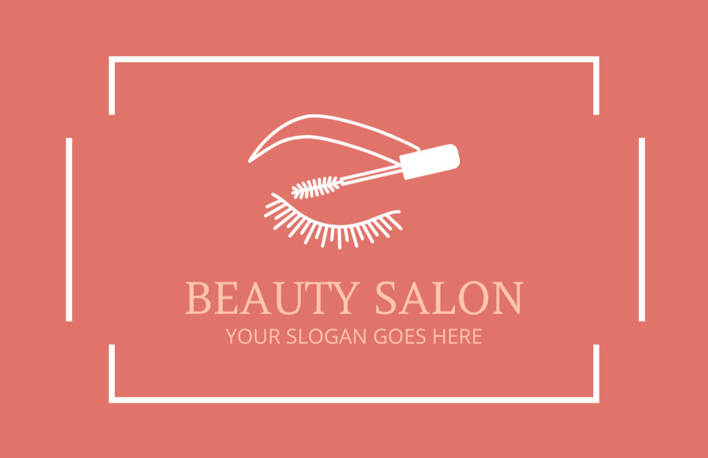 Beauty Salon Offer with Brush for Mascara and Eye Business Card 85x55mm – шаблон для дизайну
