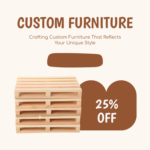 Customized Furniture Carpenter Service With Discounts Offer Animated Post Modelo de Design