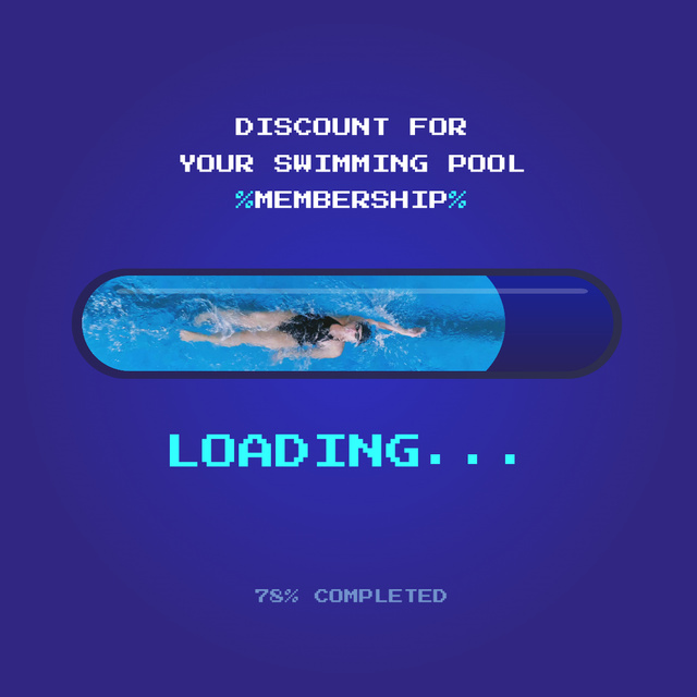 Discount for Swimming Pool Membership Animated Post Design Template
