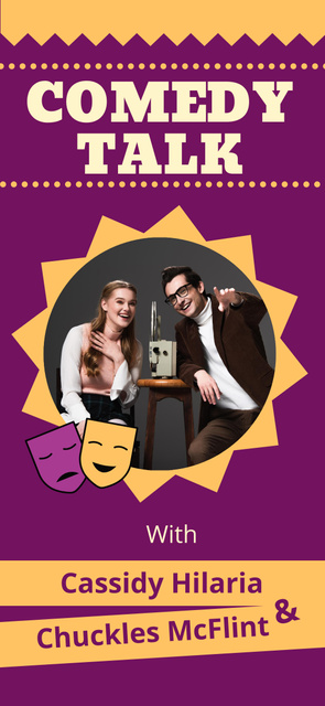 Designvorlage Promo of Comedy Talk with Man and Woman für Snapchat Moment Filter