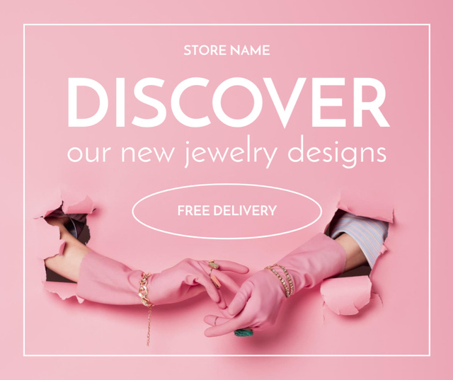 Ontwerpsjabloon van Facebook van Jewelry Store Promotion