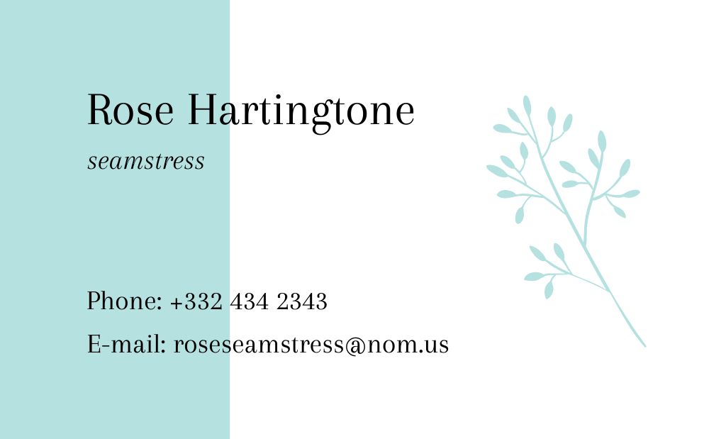 Seamstress Services Offer Business Card 91x55mm Design Template