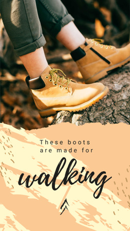 Designvorlage Special Sale Offer with Hiking Shoes für Instagram Story