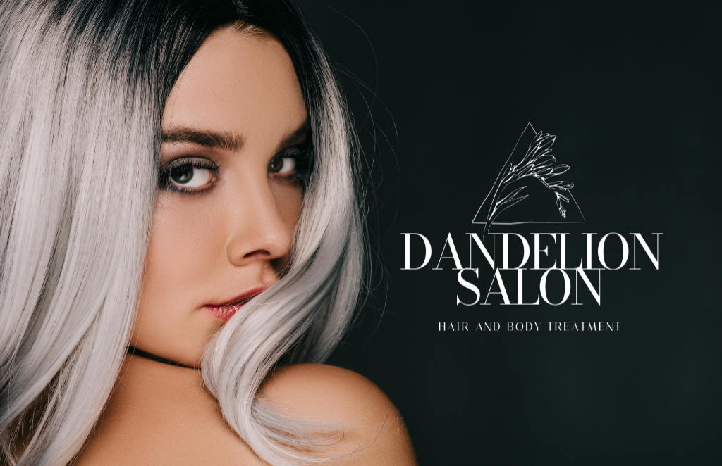 Szablon projektu Beauty Salon Ad with Attractive Young Woman Business Card 85x55mm
