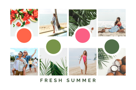 Summertime with Cute People Mood Boardデザインテンプレート