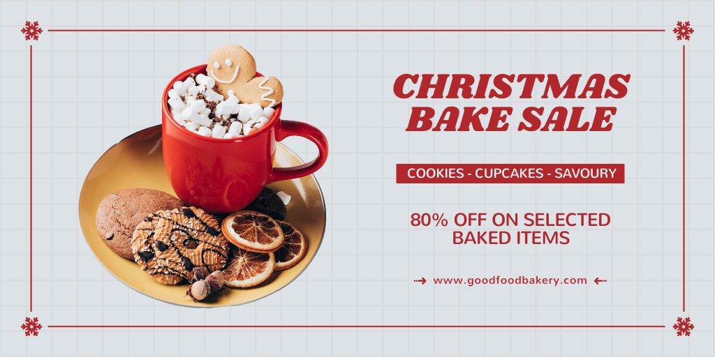 Ontwerpsjabloon van Twitter van Christmas Bake Sale