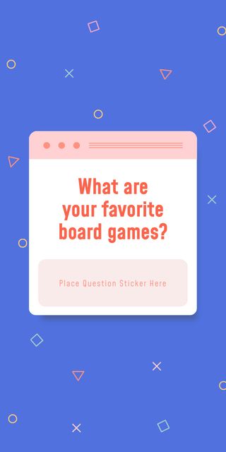Favorite Board Games question on blue Graphic Design Template