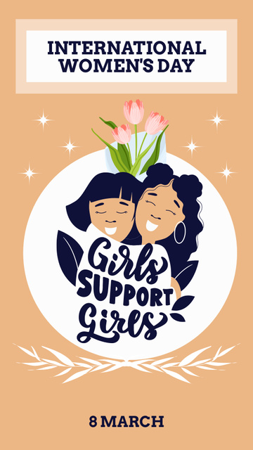 Motivation of Support on International Women's Day Instagram Story Modelo de Design