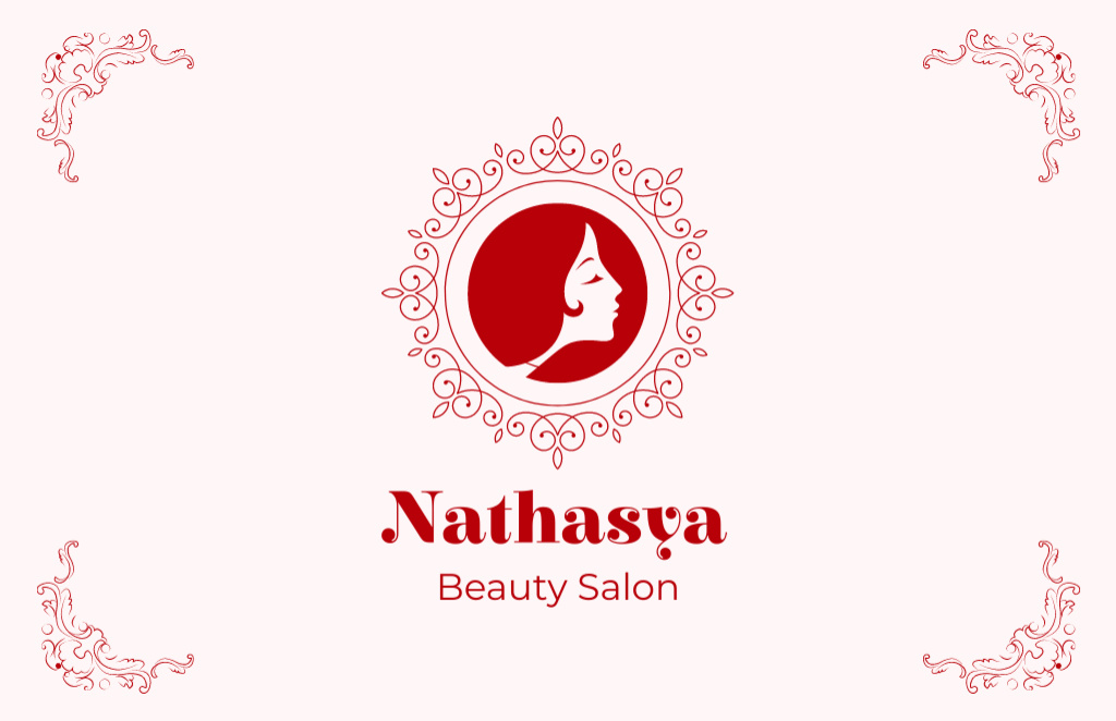 Szablon projektu Beauty Salon Loyalty Program Ornate Business Card 85x55mm