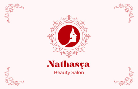 Beauty Salon Loyalty Program Ornate Business Card 85x55mm – шаблон для дизайна