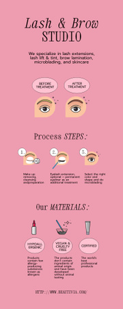 Beauty Salon Services Scheme on Pink Infographic Design Template
