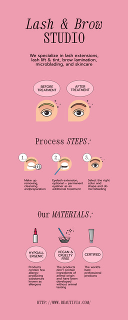 Beauty Salon Services Scheme on Pink Infographic – шаблон для дизайна