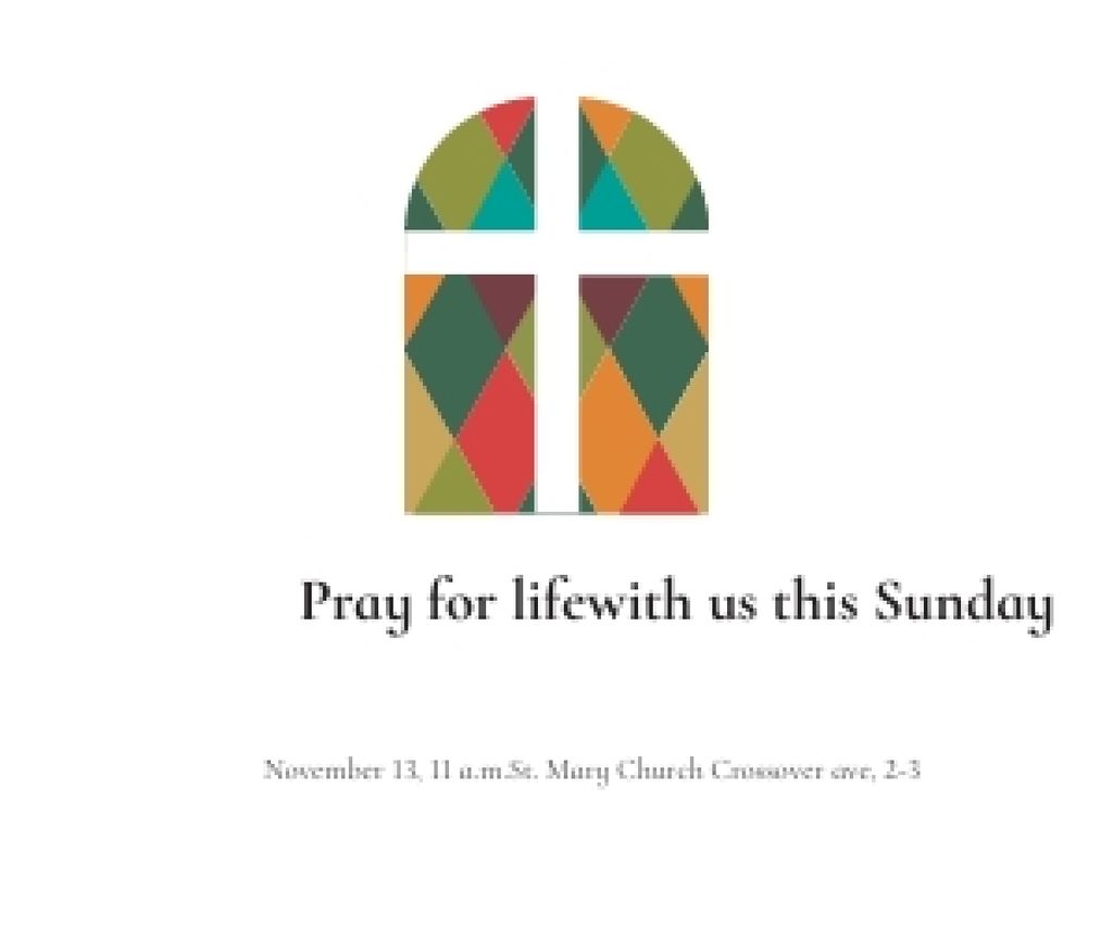 Modèle de visuel Pray for life with us this Sunday - Medium Rectangle