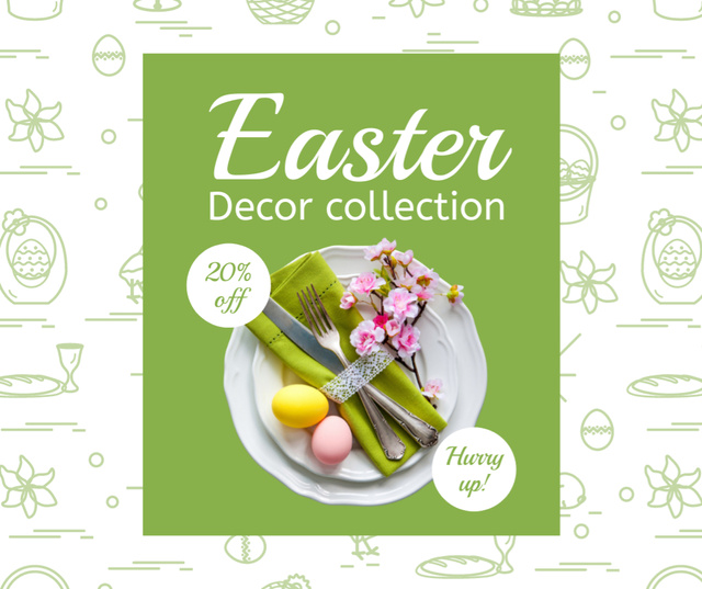 Template di design Easter Offer of Decor Collection Facebook