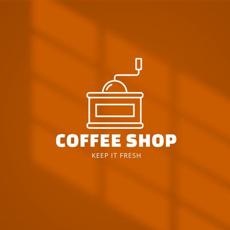 Platilla de diseño Cafe Ad with Coffee Maker Logo