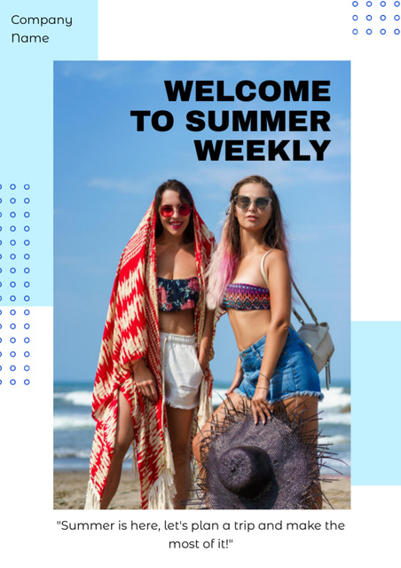 Summer Weekly Travel Offer Newsletter Modelo de Design