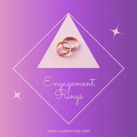 Engagement Rings Promotion on Purple Instagram Design Template