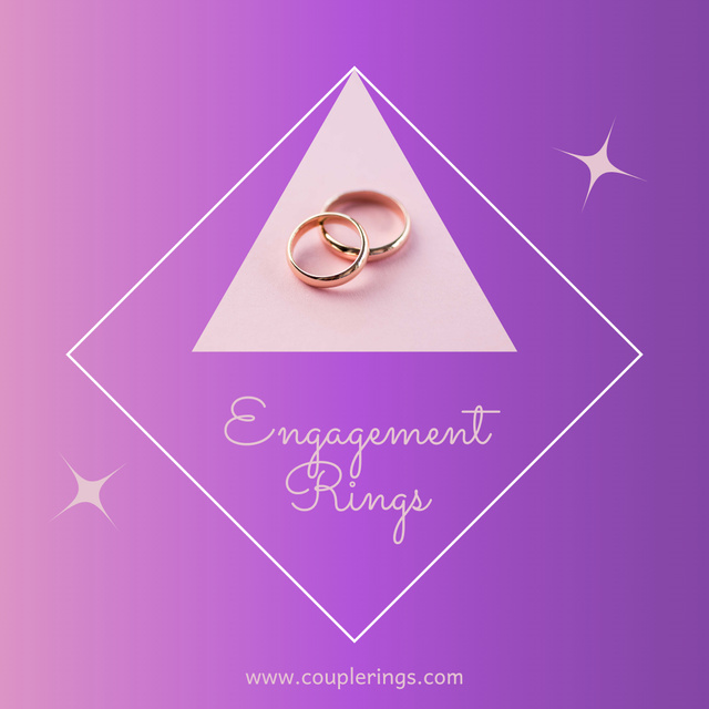 Engagement Rings Promotion on Purple Instagram tervezősablon