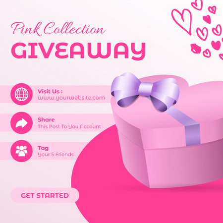 Pink Collection -palkinto sosiaaliseen mediaan Instagram Design Template