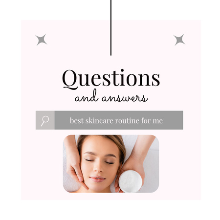 Designvorlage Fragen und Antworten zur besseren Hautpflege für Instagram