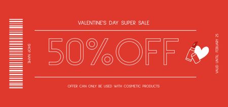 Beauty Goods Discount Voucher for Valentine's Day Coupon Din Large Design Template