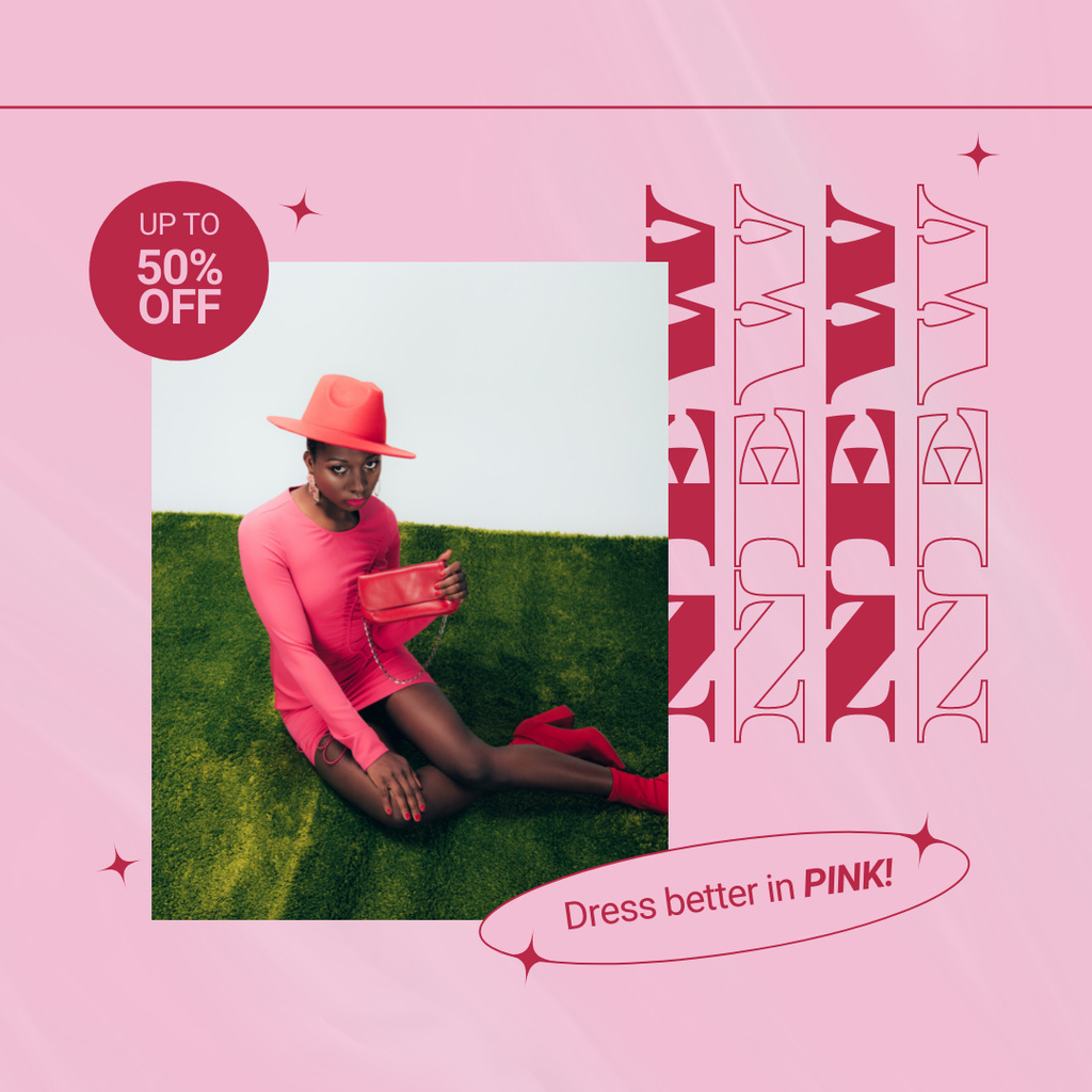 Designvorlage New Arrival of Pink Clothes für Instagram