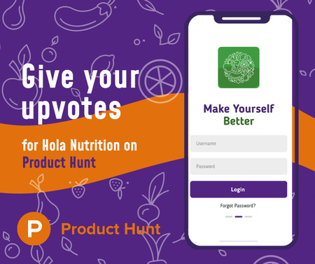 Plantilla de diseño de Product Hunt Campaign Ad Login Page on Smartphone Screen Facebook 