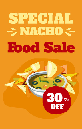 Mexican Food With Discount In Orange Invitation 4.6x7.2in – шаблон для дизайну
