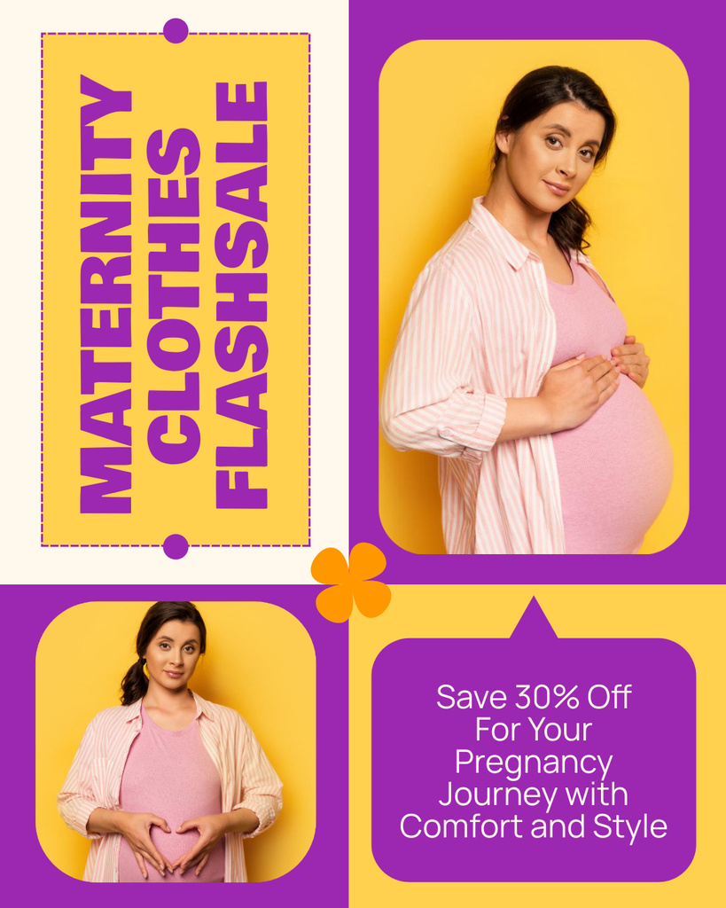 Ontwerpsjabloon van Instagram Post Vertical van Flash Sale on Maternity Stylish Clothes