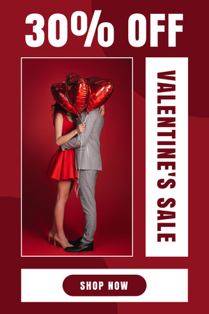 Valentine's Day Sale on Red Pinterest Design Template