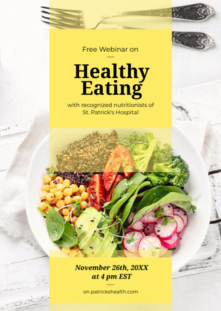 Healthy diet Vegetable salad Invitation Design Template