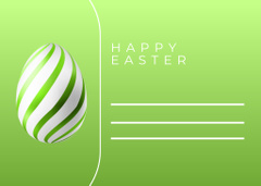 Happy Easter Sale Announcement with Traditional Dyed Egg on Green