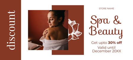 Spa and Beauty Services Discount Coupon 3.75x8.25in Design Template