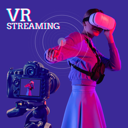 Modèle de visuel Annonce de streaming de réalité virtuelle - Instagram