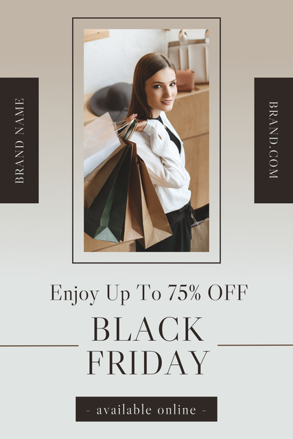Enjoy Black Friday Discounts and Shopping Pinterest Modelo de Design