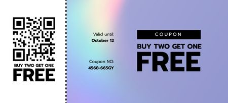 Gift Offer on Light Gradient Texture Coupon 3.75x8.25in Design Template