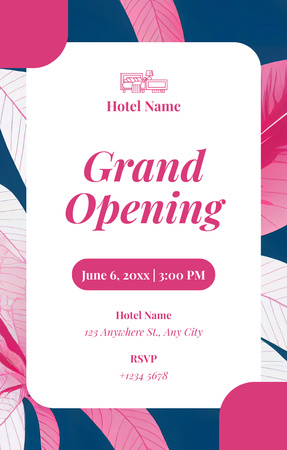 Hotel Grand Opening Announcement Invitation 4.6x7.2in Design Template