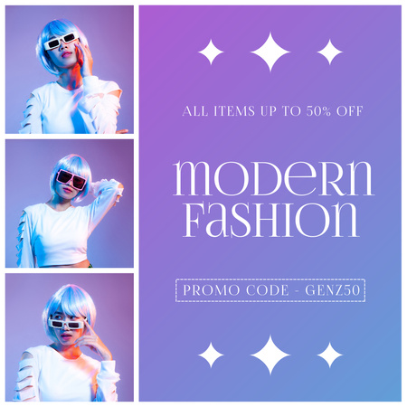 Platilla de diseño Modern Fashion Clothes Offer with Special Discount Instagram AD